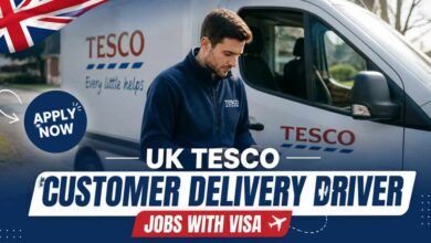 UK Tesco Customer Delivery Driver Jobs with Visa